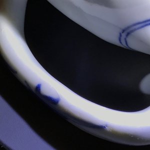 Trois moutardiers couverts du type Hatcher cargo en porcelaine de Chine bleu et blanc, Transition — photo 22