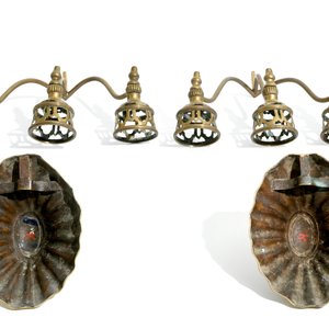 Trois paires d'appliques murales en bronze et laiton, 18ème — photo 7