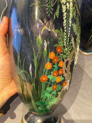 Trois paires de vases en émaux cloisonnés, Japon, Meiji, 19/20ème — photo 17