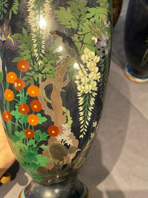 Trois paires de vases en émaux cloisonnés, Japon, Meiji, 19/20ème — photo 18