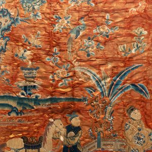 Trois panneaux de broderie de soie chinoise à décor d'une audience impériale, 19ème — photo 12