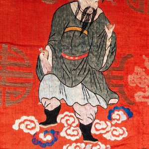 Trois panneaux en broderie de soie chinoise à décor d'immortels et de dieux, 19ème — photo 6