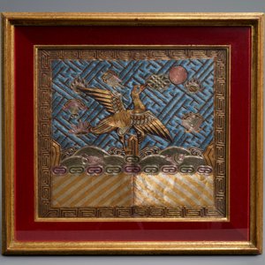 Trois peintures chinoises sur textile et une paire de badges de mandarin, Chine, 19ème — photo 5