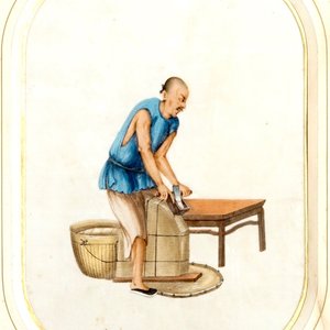 Trois peintures de professions sur papier de riz, Chine, Canton, 19ème — photo 3