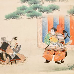 Trois peintures japonaises sur papier, Meiji/Taisho, 19/20e eeuw — photo 3