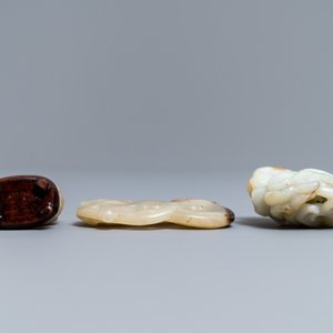 Trois pièces en jade sculpté, Chine, 19/20ème — photo 6