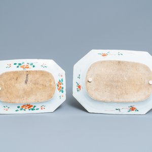 Trois plats de forme octagonale en porcelaine de Chine famille verte, Kangxi — photo 3
