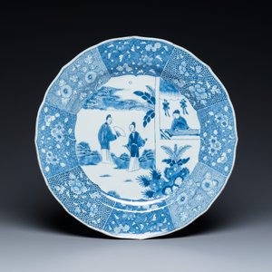 Trois plats en porcelaine de Chine en bleu et blanc à décor d'une scène du 'Xi Xiang Ji', Qianlong — photo 4