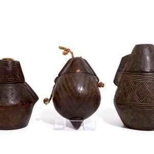 Trois poires à poudre en bois Bakongo, R.D. Congo, début du 20ème — photo 4
