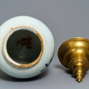 Trois pots à tabac en faïence de Delft bleu et blanc, 18ème — photo 5