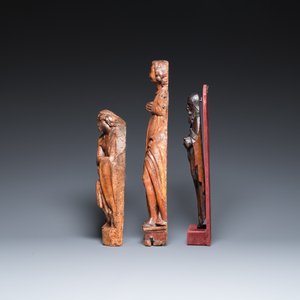 Trois sculptures en bois du Christ de pitié, d'Antoine le Grand et d'un saint, 16ème — photo 4