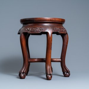Trois socles en bois sculpté, Chine, 19/20ème — photo 3