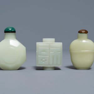 Trois tabatières en jade céladon, Chine, 19ème — photo 2