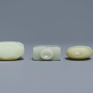 Trois tabatières en jade céladon, Chine, 19ème — photo 4