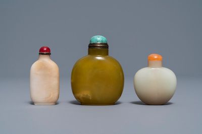 Trois tabatières en jade, Chine, 18/19ème