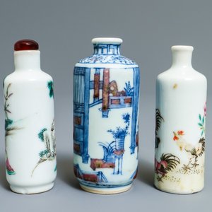 Trois tabatières en porcelaine de Chine, 19/20ème — photo 3
