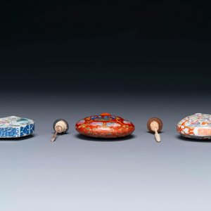 Trois tabatières en porcelaine de Chine famille rose, marque de Qianlong, 19ème — photo 6