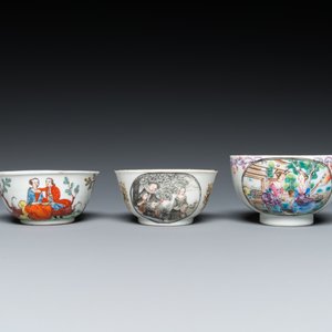 Trois tasses et soucoupes en porcelaine de Chine de la Compagnie des Indes, Qianlong — photo 4