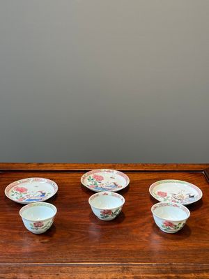 Trois tasses et soucoupes en porcelaine de Chine famille rose à décor de faisans, Yongzheng — photo 1