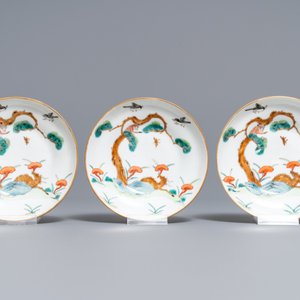 Trois tasses et soucoupes en porcelaine de Chine, marque et époque de Tongzhi — photo 2