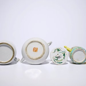 Trois théières couvertes en porcelaine de Chine, 19ème — photo 7