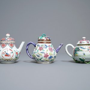 Trois théières couvertes en porcelaine de Chine famille rose, Yongzheng — photo 4