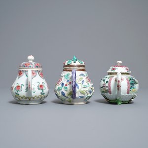 Trois théières couvertes en porcelaine de Chine famille rose, Yongzheng — photo 5