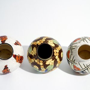 Trois vases art deco aux émaux craquelés et mats, Charles Catteau pour Boch Kéramis, 1ère moitié du 20ème — photo 6