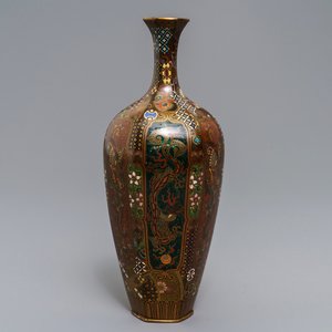 Trois vases en émaux cloisonnés, Japon, Meiji, 19ème — photo 11