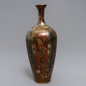 Trois vases en émaux cloisonnés, Japon, Meiji, 19ème — photo 12