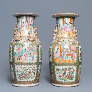 Trois vases en porcelaine de Chine famille rose de Canton, 19ème — photo 8