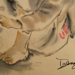 Tu Duyen (Vietnam, 1915-2012): water color on silk, dated 1974 — photo 4