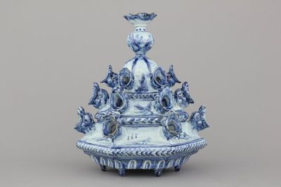 Tulipière italienne rare en forme de pyramide, Cantagalli, 19e