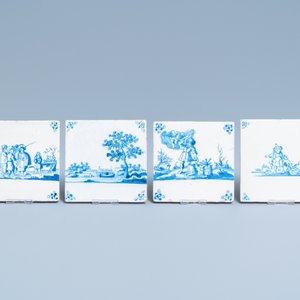 Twaalf blauw-witte Delftse tegels met bijbelse voorstellingen, 17/18e eeuw — foto 3