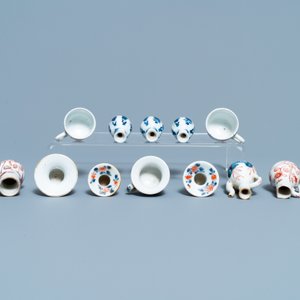 Twaalf Chinese blauw-witte en Imari-stijl miniaturen, Kangxi — foto 7