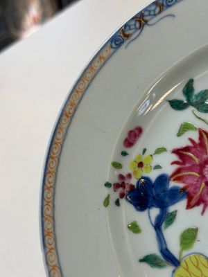 Twaalf Chinese famille rose borden met floraal decor, Qianlong — foto 28