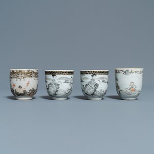 Twaalf Chinese grisaille koppen en acht schotels, Yongzheng/Qianlong — foto 19