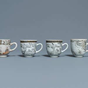 Twaalf Chinese grisaille koppen en acht schotels, Yongzheng/Qianlong — foto 20
