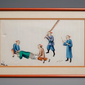 Twaalf Chinese ingelijste 'lijfstraffen' schilderingen op rijstpapier, Canton, 19e eeuw — foto 5
