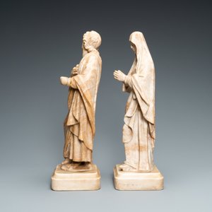 Twee albasten figuren van de Heilige Maagd en Johannes de Doper, Italië, 17e eeuw — foto 3