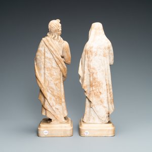 Twee albasten figuren van de Heilige Maagd en Johannes de Doper, Italië, 17e eeuw — foto 4