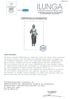 Twee bronzen figuren van een staande Bodhisattva, Centraal Java, 11/13e eeuw — foto 1