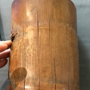Twee Chinese bamboe houten penselenpotten, 18/19e eeuw — foto 15