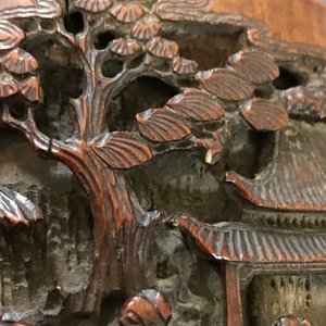 Twee Chinese bamboe houten penselenpotten, 18/19e eeuw — foto 9