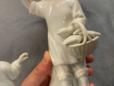 Twee Chinese blanc de Chine groepen met Culturele Revolutie decor, 20e eeuw — foto 9
