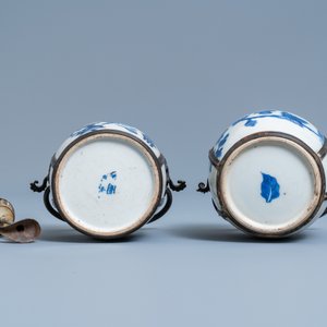 Twee Chinese blauw-witte 'Bleu de Hue' waterpijpen voor de Vietnamese markt, 19e eeuw — foto 6