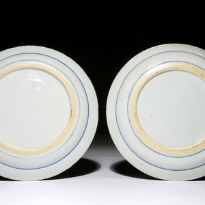 Twee Chinese blauwwitte borden naar Delftse voorbeelden, Kangxi — foto 2