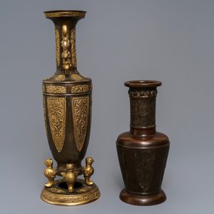 Twee Chinese bronzen vazen, 19e eeuw — foto 2