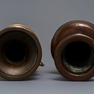 Twee Chinese bronzen vazen, 19e eeuw — foto 6