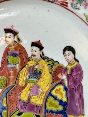 Twee Chinese Canton famille rose borden, 19e eeuw — foto 12